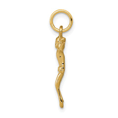 14K Gold Corpus Pendant Elegant Themed Charm, 24mm