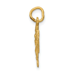 14K Gold Diamond-Cut INRI Crucifix Pendant Elegant Religious Charm