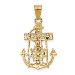 14K Two-Tone Mariners Cross Pendant by Sophia Jewelers  Elegant Nautical Design