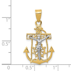14K Two-Tone Mariners Cross Pendant by Sophia Jewelers  Elegant Nautical Design