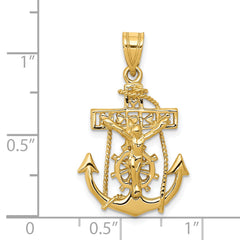 14K Gold Mariners Cross Pendant with Polished Finish  Timeless and Elegant