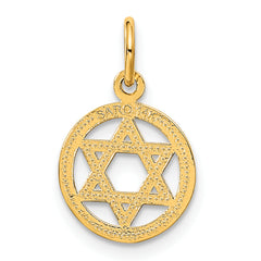 14K Gold Star of David Charm with Polished Finish Elegant and Timeless