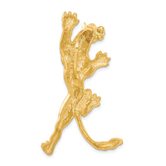 14K Gold Panther Pendant for Men with Polished Finish & Diamond-Cut Detailing