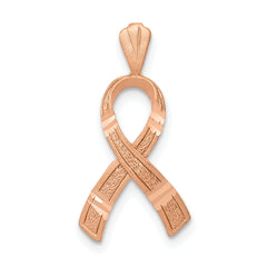 14k Rose Gold Diamond-cut Awareness Pendant