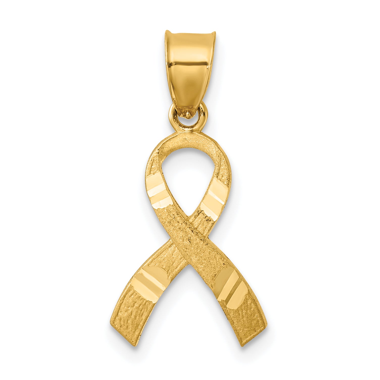 14k Diamond-cut Awareness Pendant