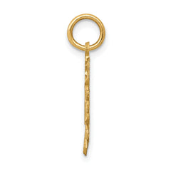 14K Gold Heart Charm Pendant with Polished Brushed Finish 21 Size