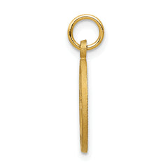 14K Yellow Gold Circle Pendant with Diamond-Cut No. 16 Polished Finish