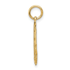 14K Gold Oval Circle Pendant with Polished Brushed Finish Elegant Charm