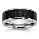Cobalt Polished Black Carbon Fiber Inlay 8mm Band