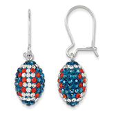 Sterling Silver Swarovski Elements Football Earrings