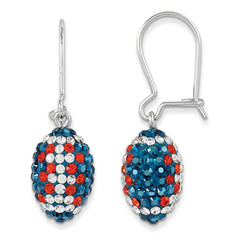 Sterling Silver Swarovski Elements Football Earrings