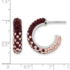 Sterling Silver Swarovski Crystal Hoop Earrings with Polished Finish, 22mm Elegant