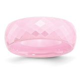Ceramic Pink Faceted 7.5mm Polished Band