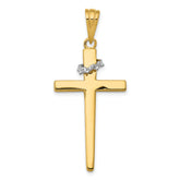 14K Two-Tone Cross w/Crown of Thorns Pendant