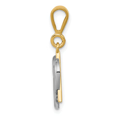 14K Two-Tone Gold Star of David Heart Pendant Elegant Themed Jewelry