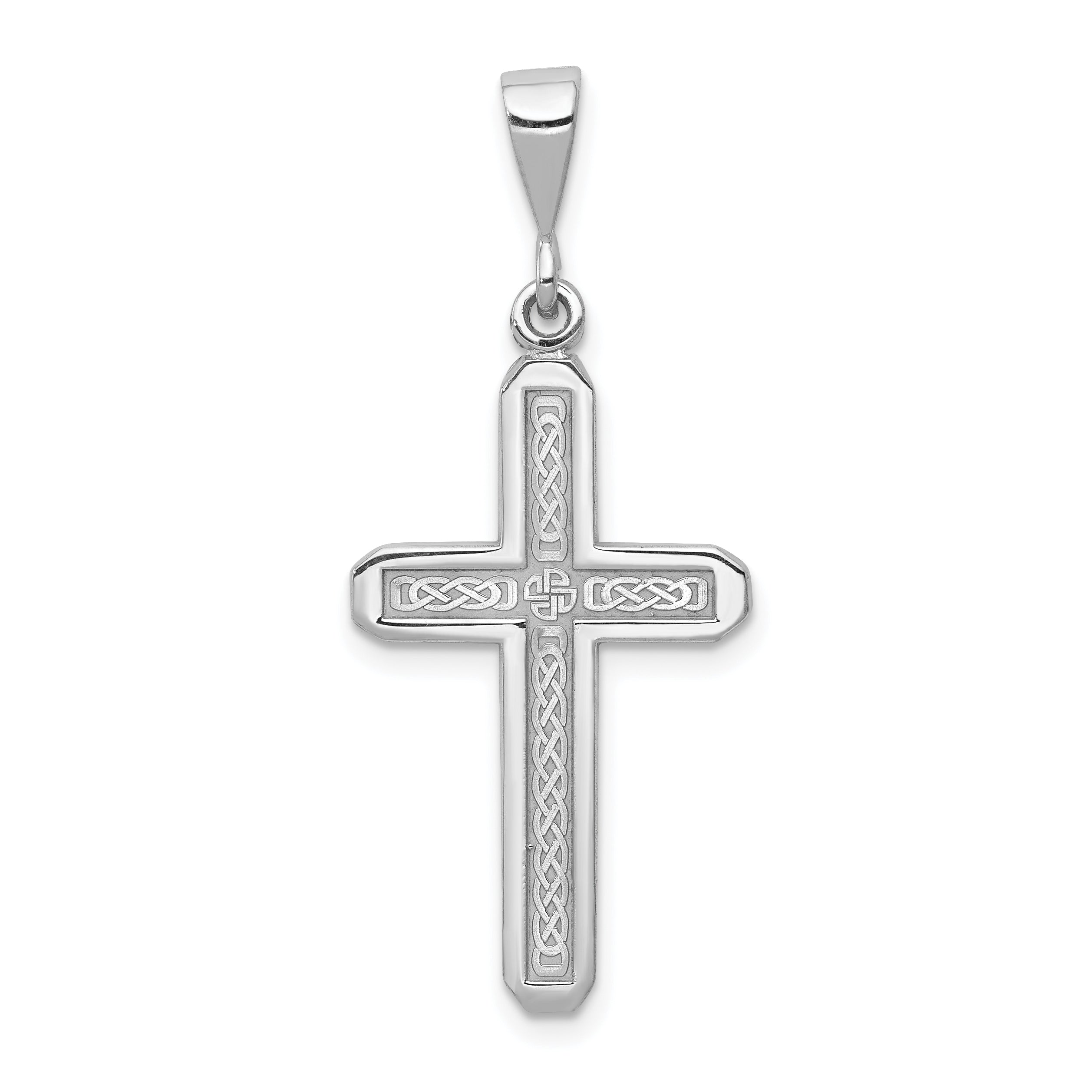 14k White Gold Cross Charm