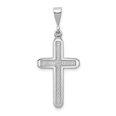 14k White Gold Cross Charm