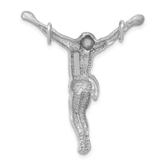 14K White Gold Jesus Chain Slide Pendant with Rhodium Plating 40mm Elegant Charm