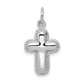14k White Gold Polished Cross Charm