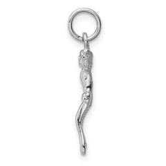 14K White Gold Jesus Charm with Rhodium Plating Elegant Religious Pendant