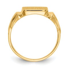 14k 10.5x10.5mm Open Back Mens Signet Ring