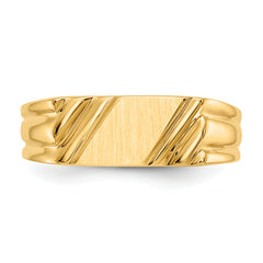 14k 5.5x5.5mm Open Back Signet Ring