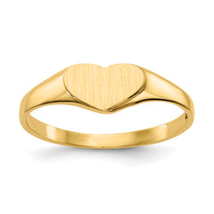 14k 5.5x7.5mm Closed Back Heart Signet Ring