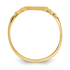 14k 8.0x8.5mm Closed Back Children's Heart Signet Ring