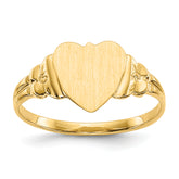 14k 8.0x8.5mm Closed Back Children's Heart Signet Ring