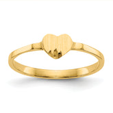 14k Diamond Cut Heart Signet Ring