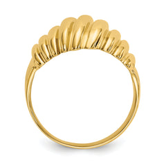 14k Polished Scalloped Dome Ring