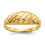 Scalloped Domed Ring in 14K Yellow Gold, 3mm, Size 7 - Sophia Jewelers