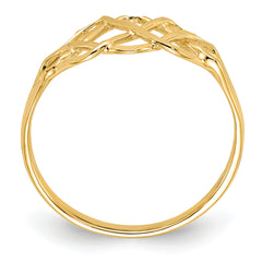 14k Polished & Diamond-Cut Fancy Ring