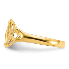 14k Polished & Diamond-Cut Fancy Ring