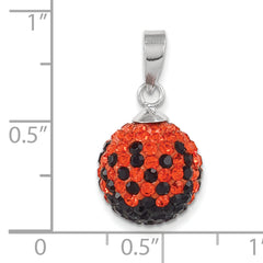 Sterling Silver Crystal Pendant Elegant White Finish by Sophia Jewelers