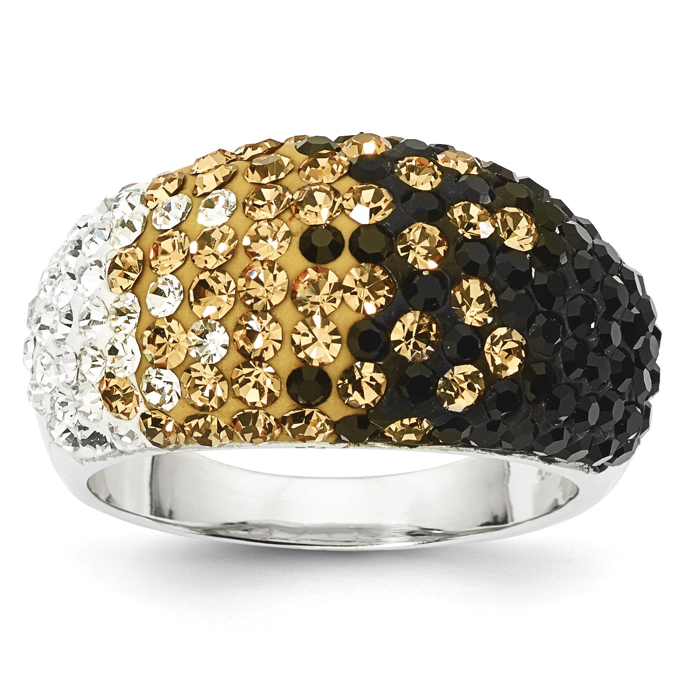 Sterling Silver Swarovski Crystal Ring 6