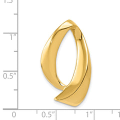 14K Gold Reversible Omega Slide Pendant Fits 8mm & 10mm