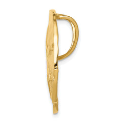 14K Gold Polished Sand Dollar Slide Pendant Fits 8mm Omega