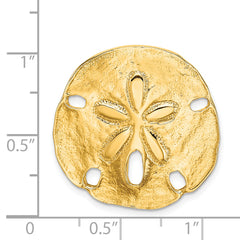 14K Gold Polished Sand Dollar Slide Pendant Fits 8mm Omega