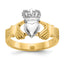 14k Two-tone Polished Claddagh Ring, Size 7 - Sophia Jewelers