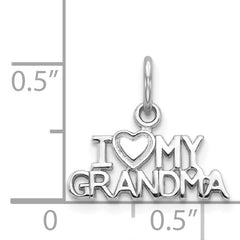 14K White Gold Grandma Charm with Rhodium Finish Sentimental and Elegant