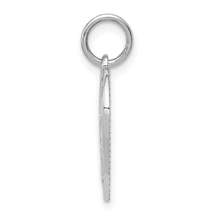 14K White Gold DADDYS LITTLE GIRL Heart Charm with Polished Rhodium Finish