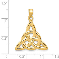 14K Gold Polished Trinity Knot Pendant for Men Elegant and Timeless Design