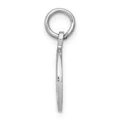14K White Gold Graduation Disc Charm with Polished Finish Gift-Ready