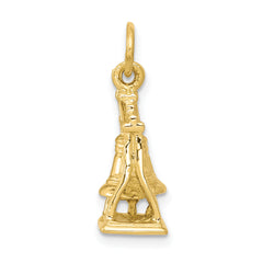 14K Gold Polished 3D Liberty Bell Charm Solid, Textured, Themed