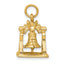 14k Solid Polished 3-D Liberty Bell Charm