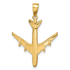 14K Gold 3D Jet Pendant for Men with Polished Finish