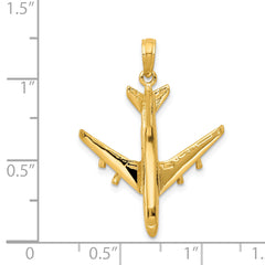 14K Gold 3D Jet Pendant for Men with Polished Finish