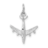 14k White Gold 3-D Airplane Charm