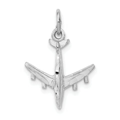 14k White Gold 3-D Airplane Charm
